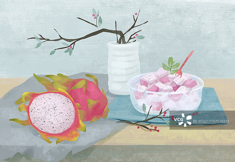 火龙果插画图片素材