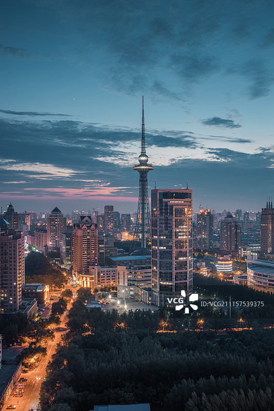 哈尔滨龙塔夜景图片素材