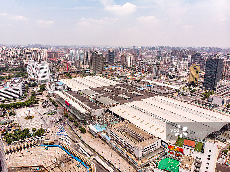 航拍上海火车站图片素材