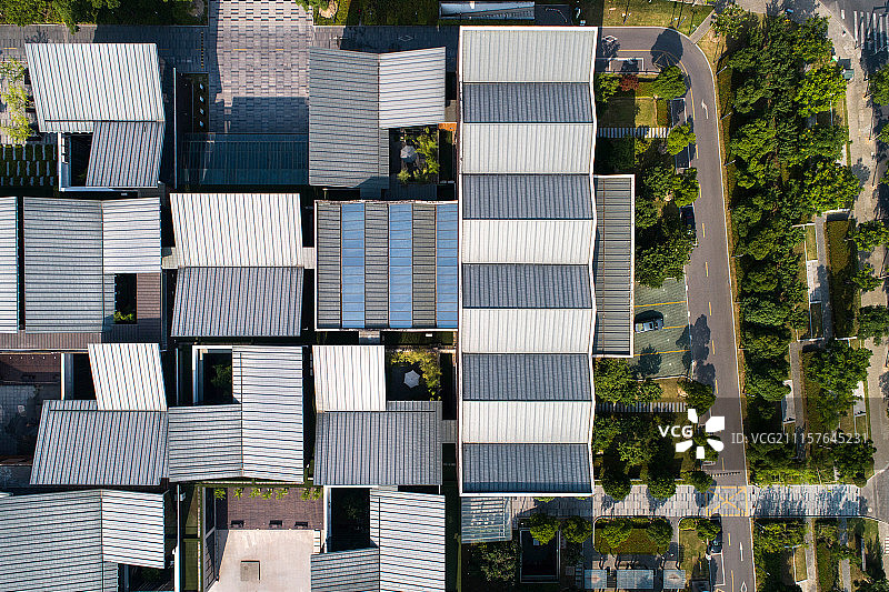 上海嘉定图书馆建筑航拍图片素材