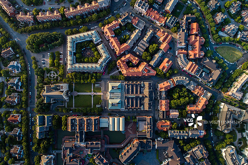 上海松江泰晤士小镇航拍图片素材