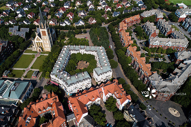 上海松江泰晤士小镇航拍图片素材