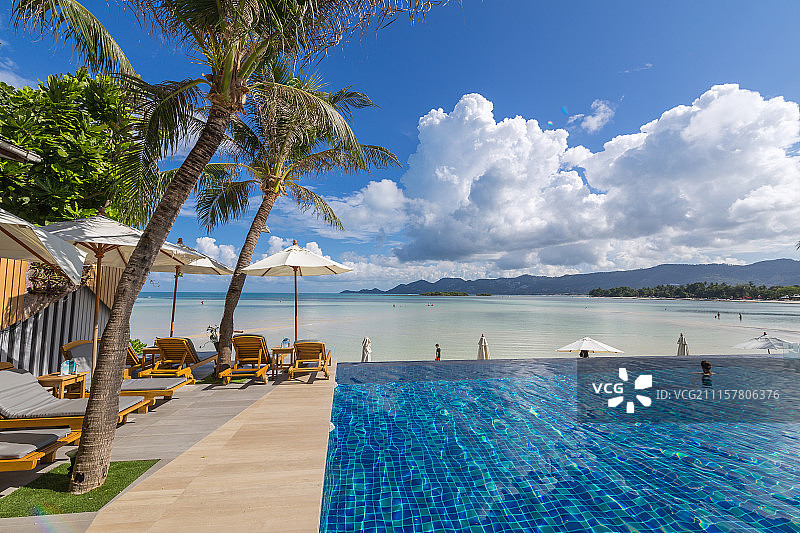 泰国苏梅岛度假酒店泳池图片素材