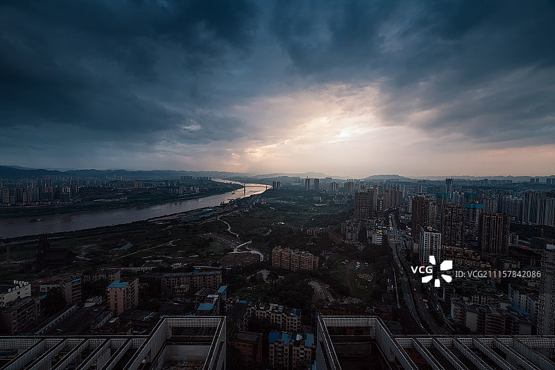 重庆市大渡口区日落图片素材