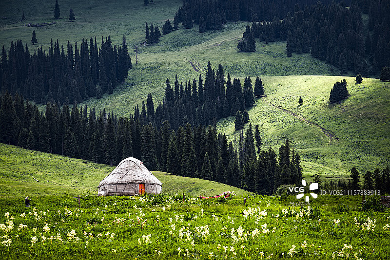 新疆那拉提草原美景图片素材