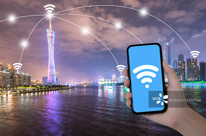 无线网概念城市科技图片素材