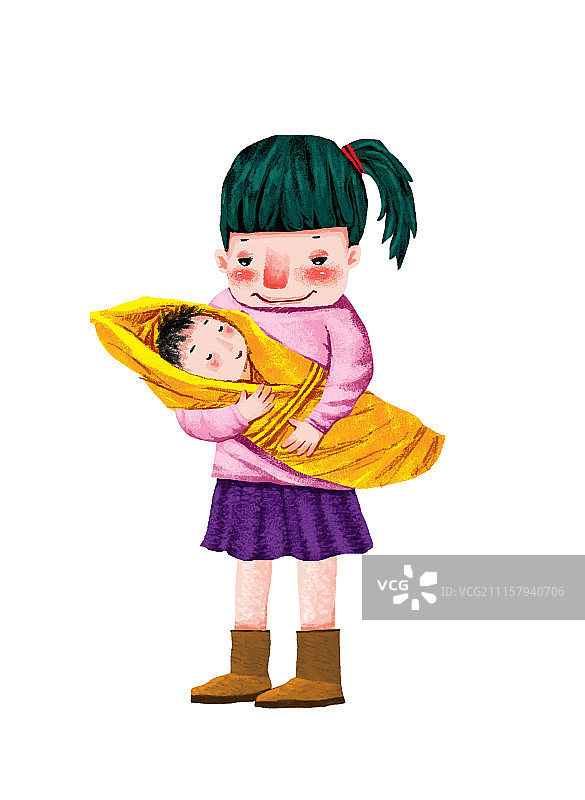 背景分离人物系列组图共3000多幅-抱着宝宝的女孩图片素材