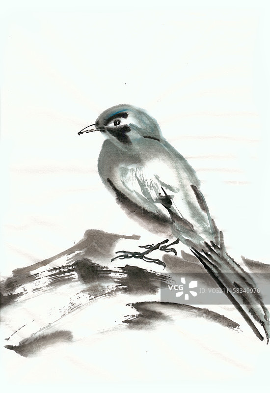 水墨小鸟图片素材