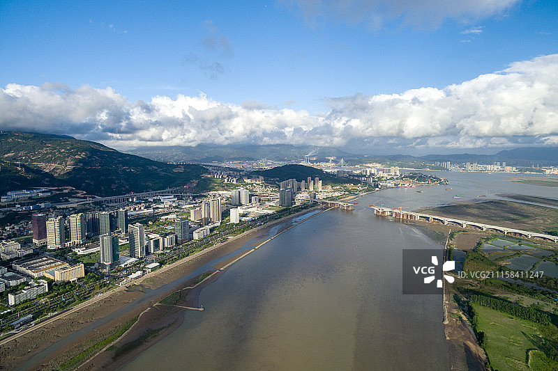 中国福州闽江航拍图片素材