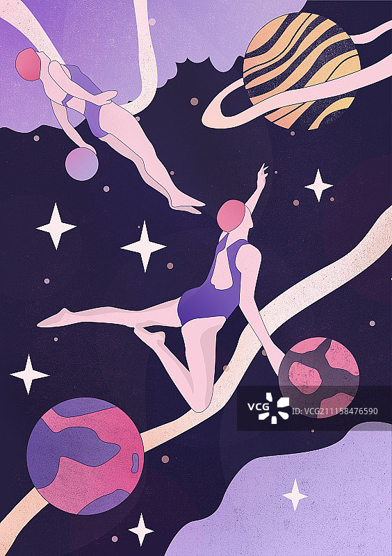 梦境中漂浮 竖版图片素材