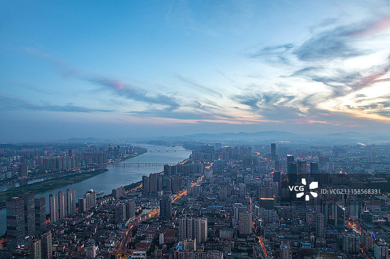 长沙城市全景图片素材