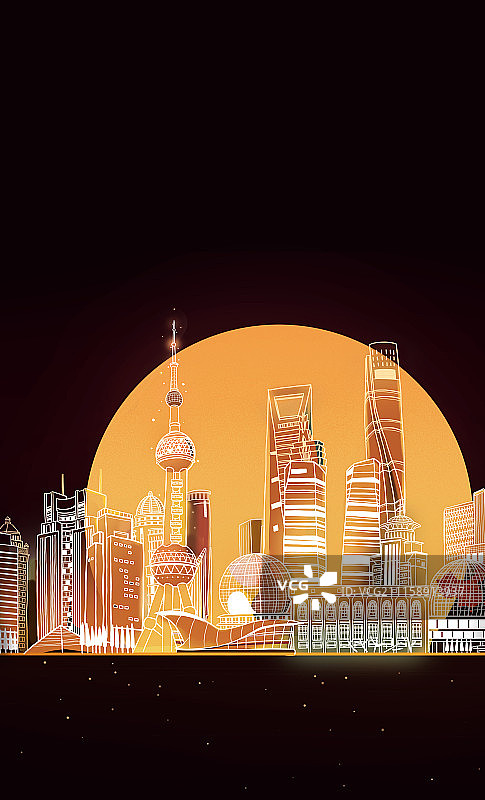 中秋建筑-竖版图片素材