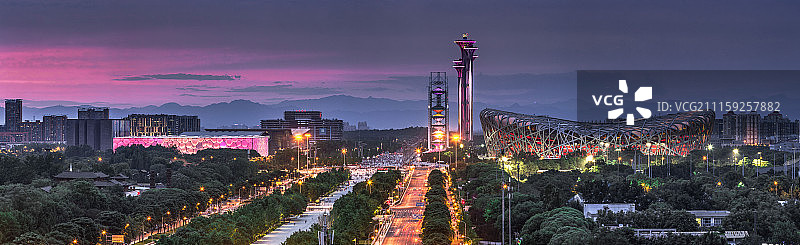 红透半边天 - 鸟巢水立方图片素材