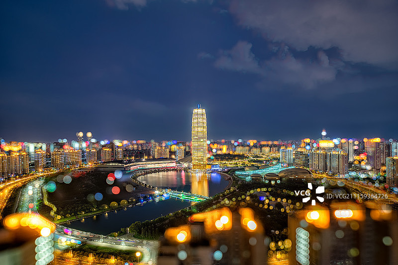 郑东新区夜景高清图图片素材