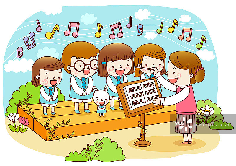 以儿童教育为主题的矢量插图图片素材