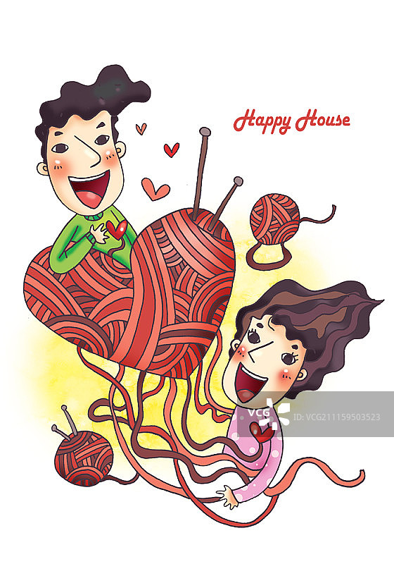 幸福的家庭插图图片素材