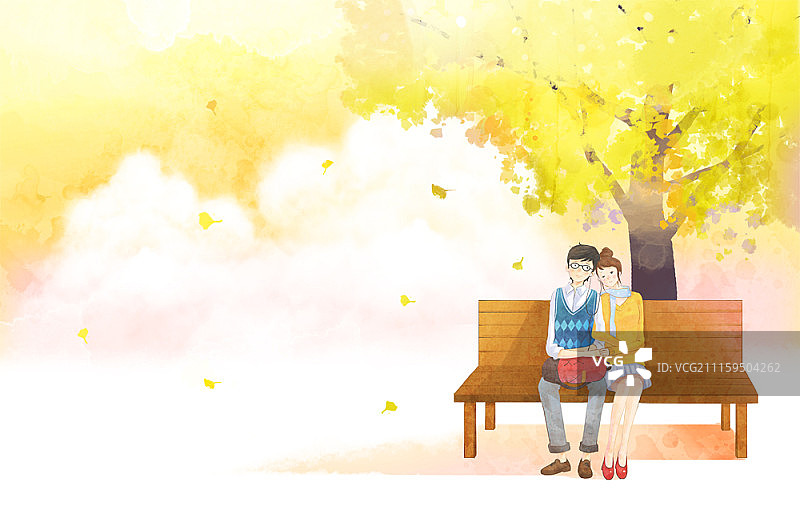 热恋中的年轻情侣图片素材