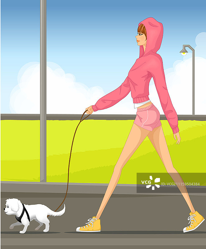 年轻女性的生活方式矢量插画图片素材