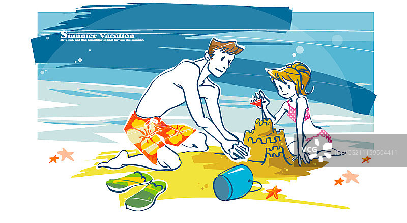 夏季主题矢量插画图片素材