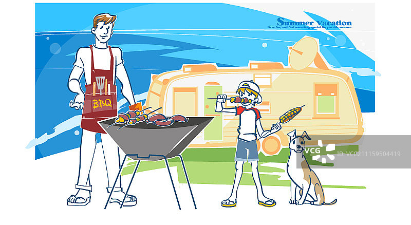 夏季主题矢量插画图片素材