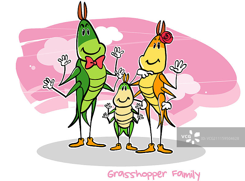 昆虫家庭矢量插画图片素材