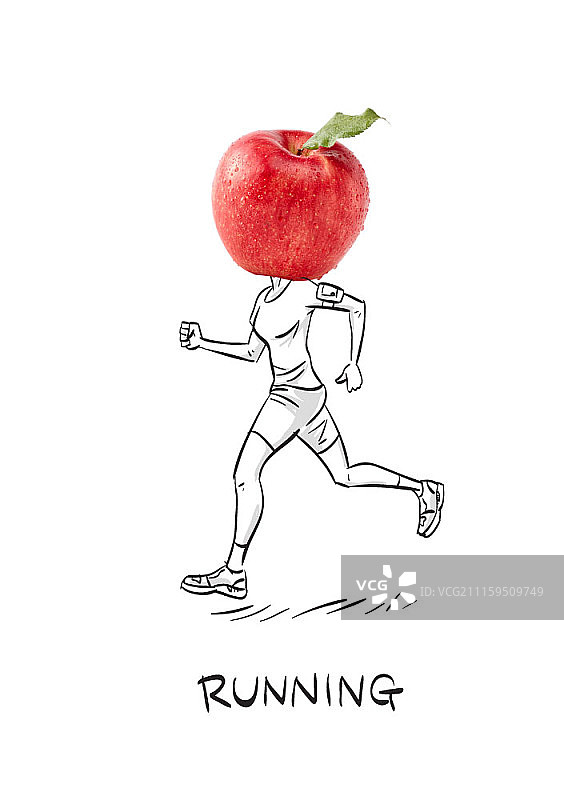 食物和插画的合成图像图片素材