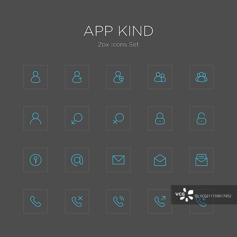 Web和App矢量图标集：轮廓风格图片素材