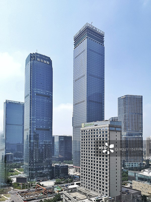西安高新区锦业路CBD图片素材