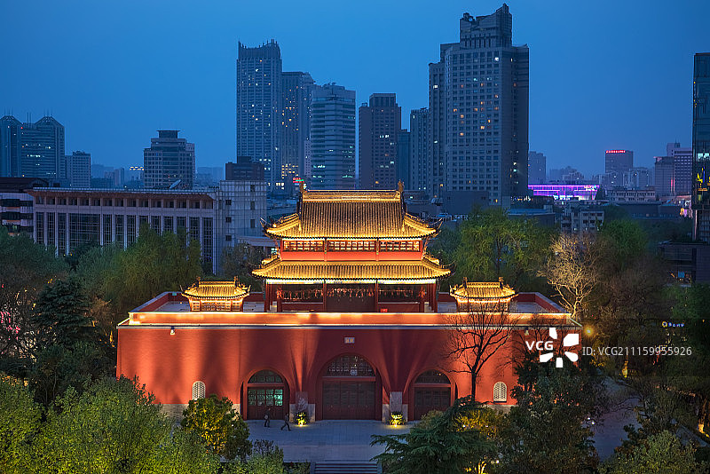 鼓楼夜色图片素材