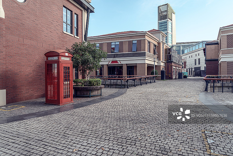 怀旧风格建筑与街道图片素材