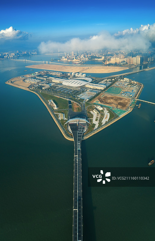 港珠澳大桥和人工岛图片素材