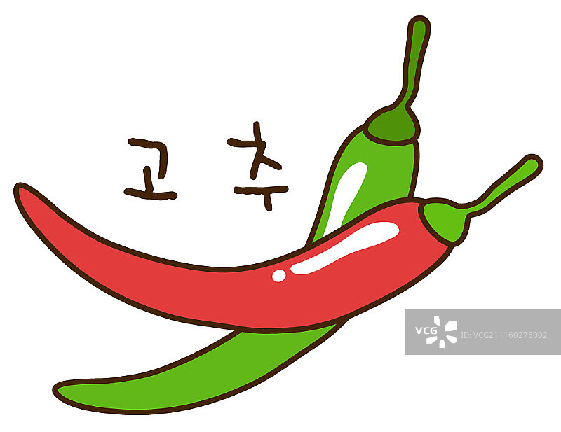 红绿辣椒矢量插画图片素材