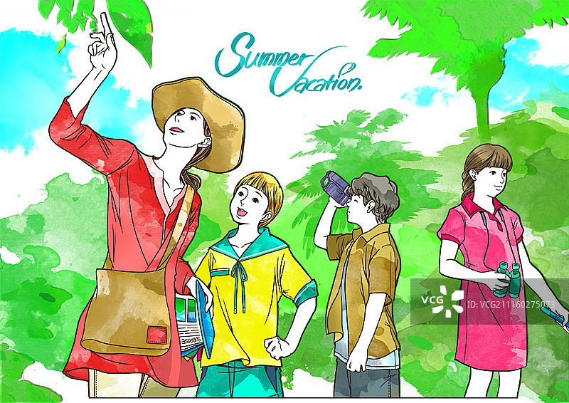 夏季旅行概念插画图片素材