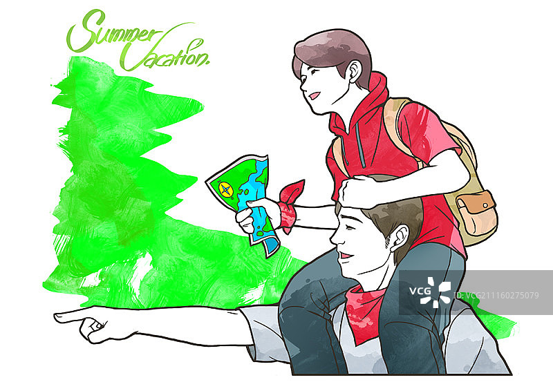 夏季旅行概念插画图片素材