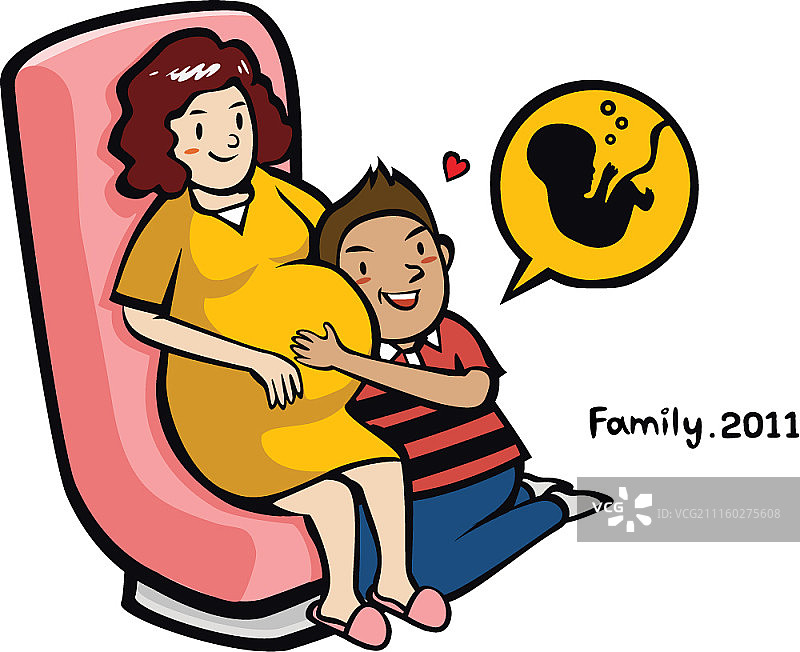 孕期和分娩主题矢量插画图片素材