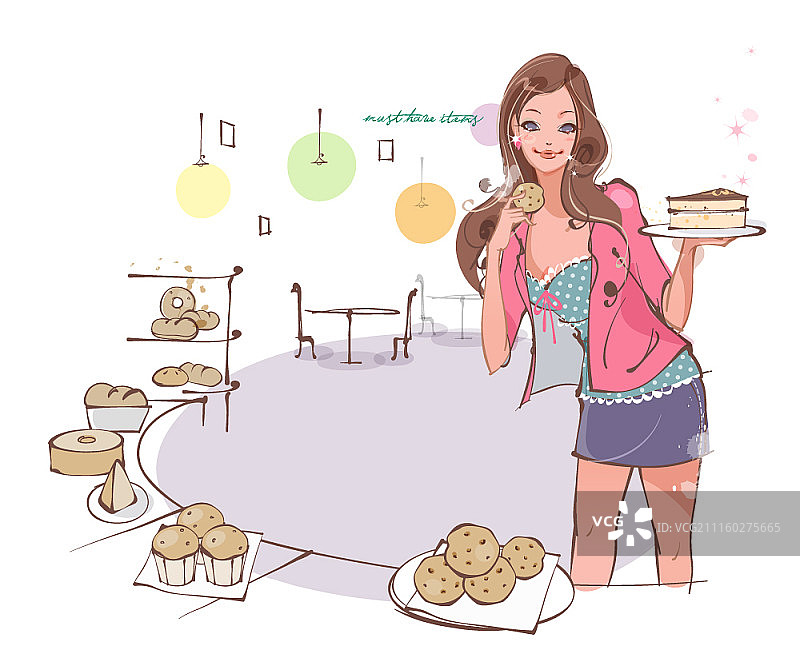 女士生活方式与购物主题矢量插画图片素材