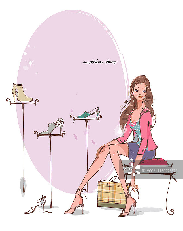女士生活方式与购物主题矢量插画图片素材
