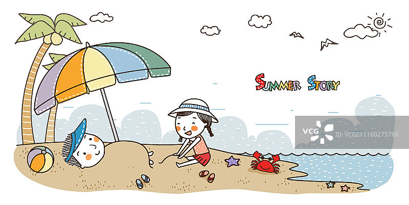 夏季主题矢量插画图片素材