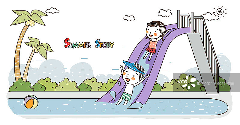 夏季主题矢量插画图片素材