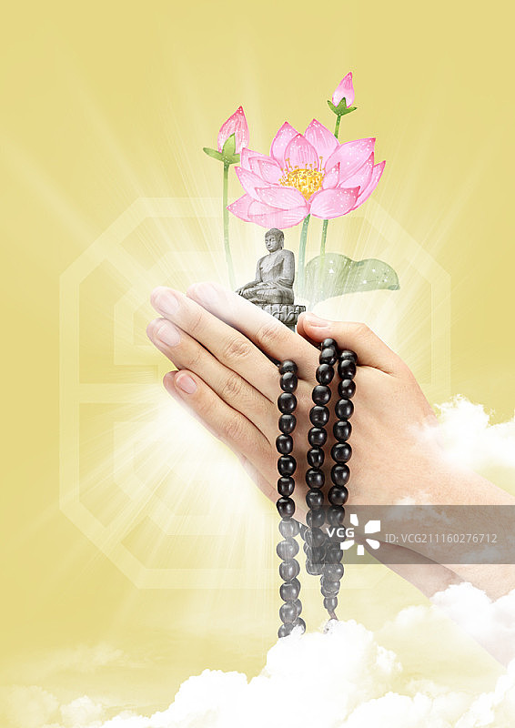 佛教主题合成图像图片素材