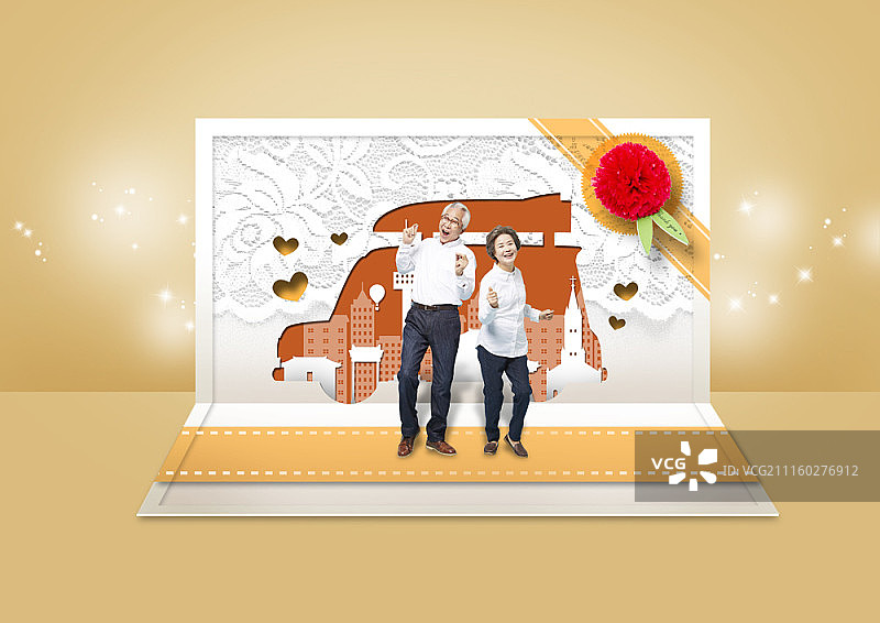 年长夫妇合成图像图片素材