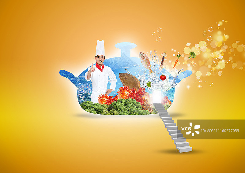 美食概念合成图图片素材