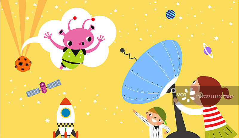 太空概念矢量插画图片素材