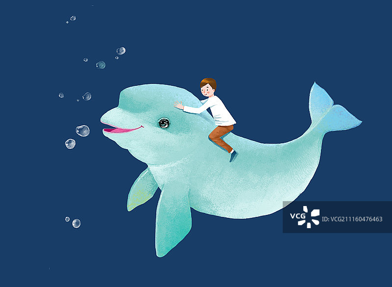 背景分离人物系列组图共3000多幅-骑着海豚的男孩图片素材