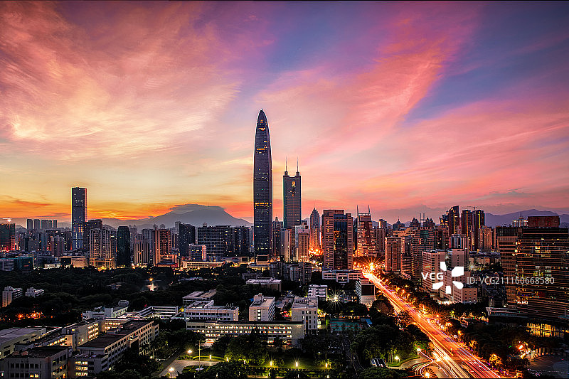 霞映罗湖图片素材