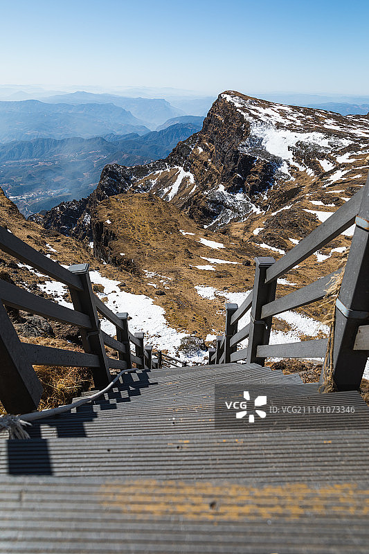 雪山阶梯zhan'dao图片素材