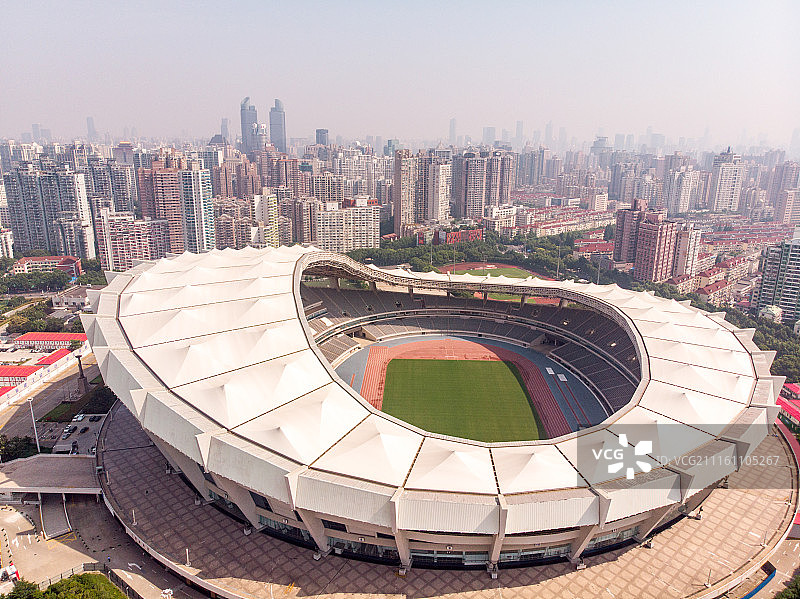 航拍上海体育场图片素材