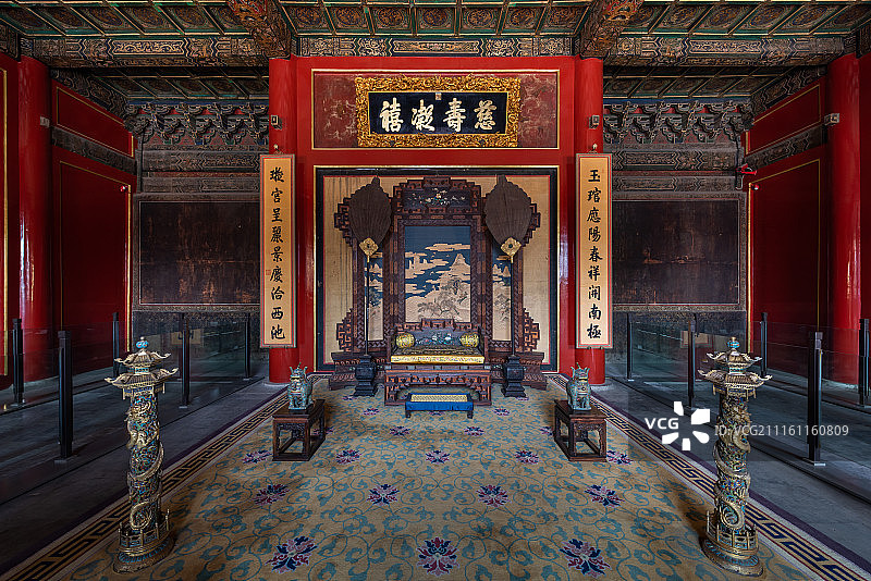 中国北京故宫博物院慈宁宫内部图片素材