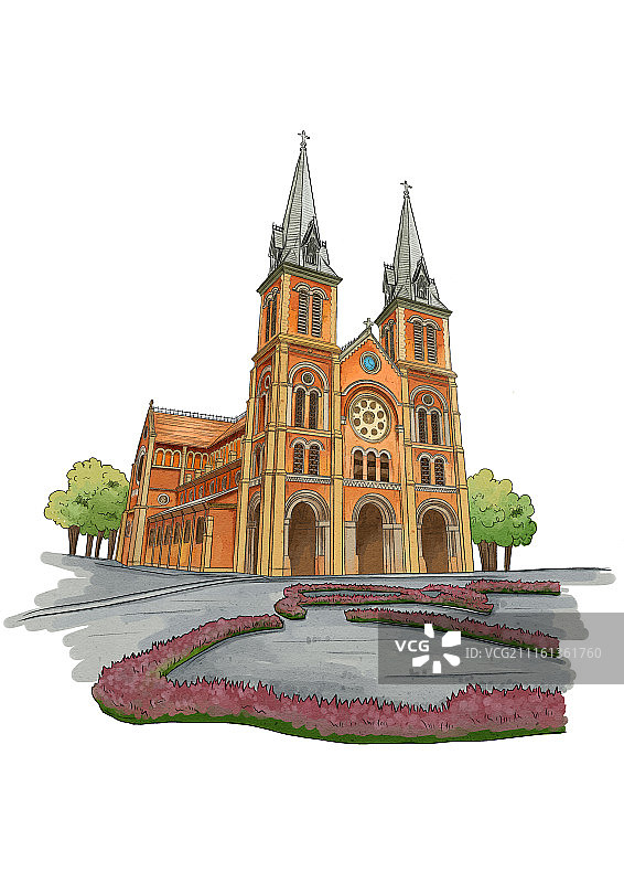 越南胡志明教堂图片素材