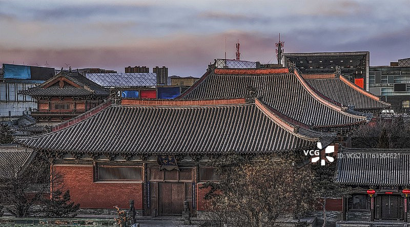 山西辽代木结构古建筑-大同善化寺图片素材
